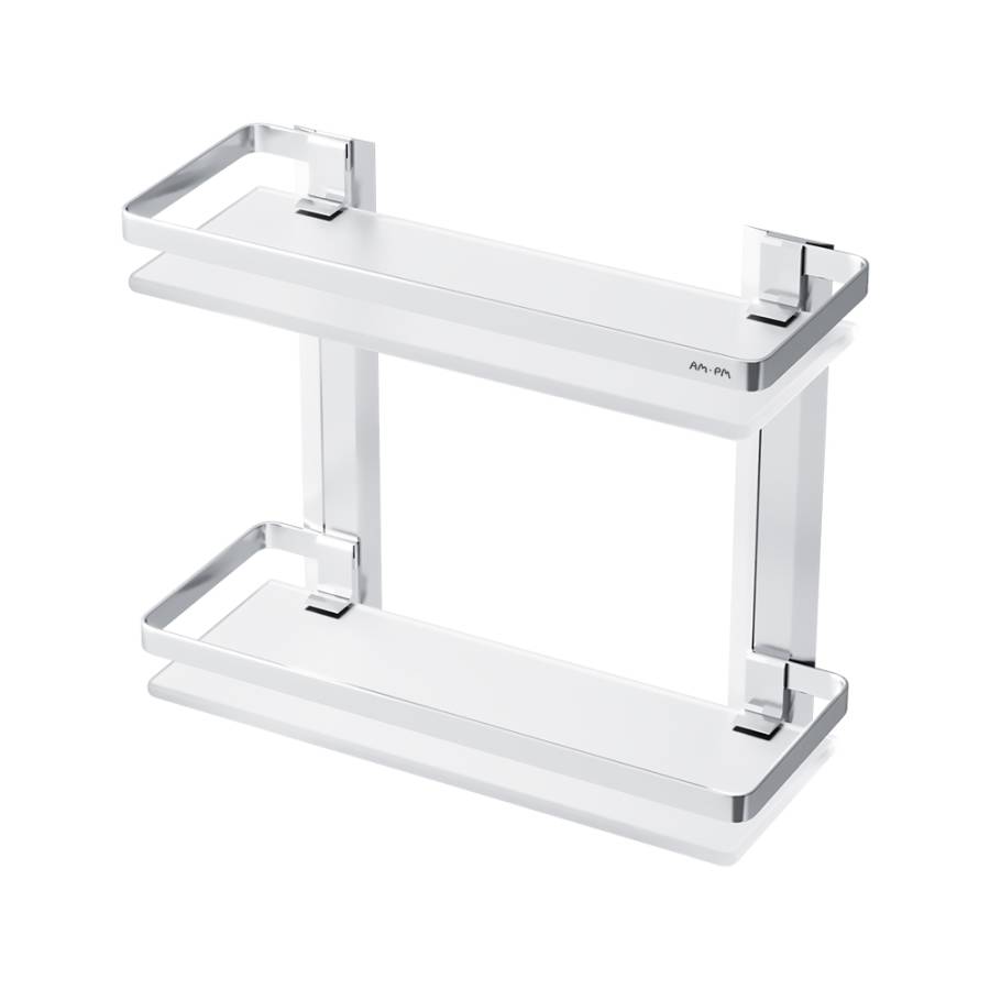 A7455200  Sense L Полка двухуровневая стеклянная, алюминий A7455200  Sense L Полка двухуровневая стеклянная, алюминий