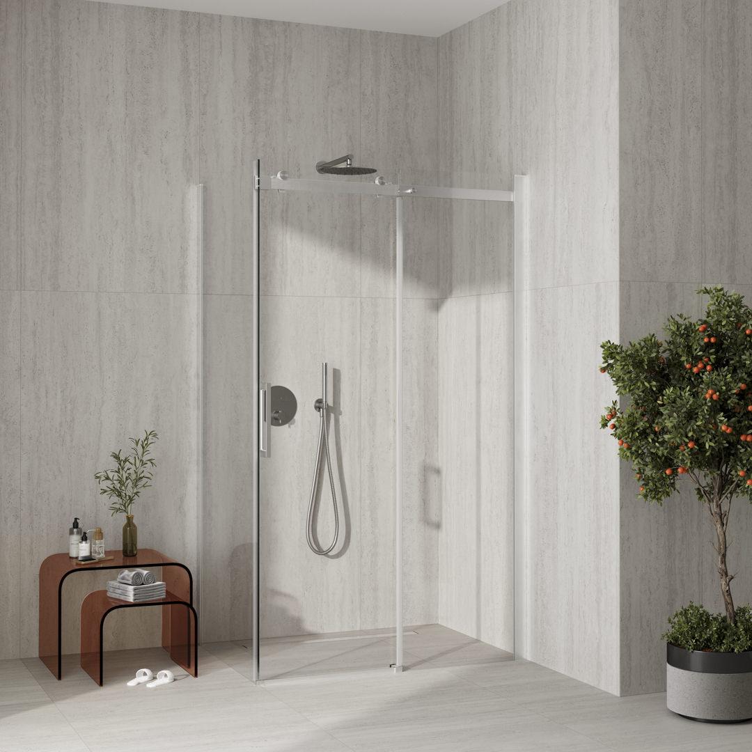 Душевая дверь CRISTALLO, раздвижная с функцией soft close, 120х210, брашированный никель Душевая дверь CRISTALLO, раздвижная с функцией soft close, 120х210, брашированный никель