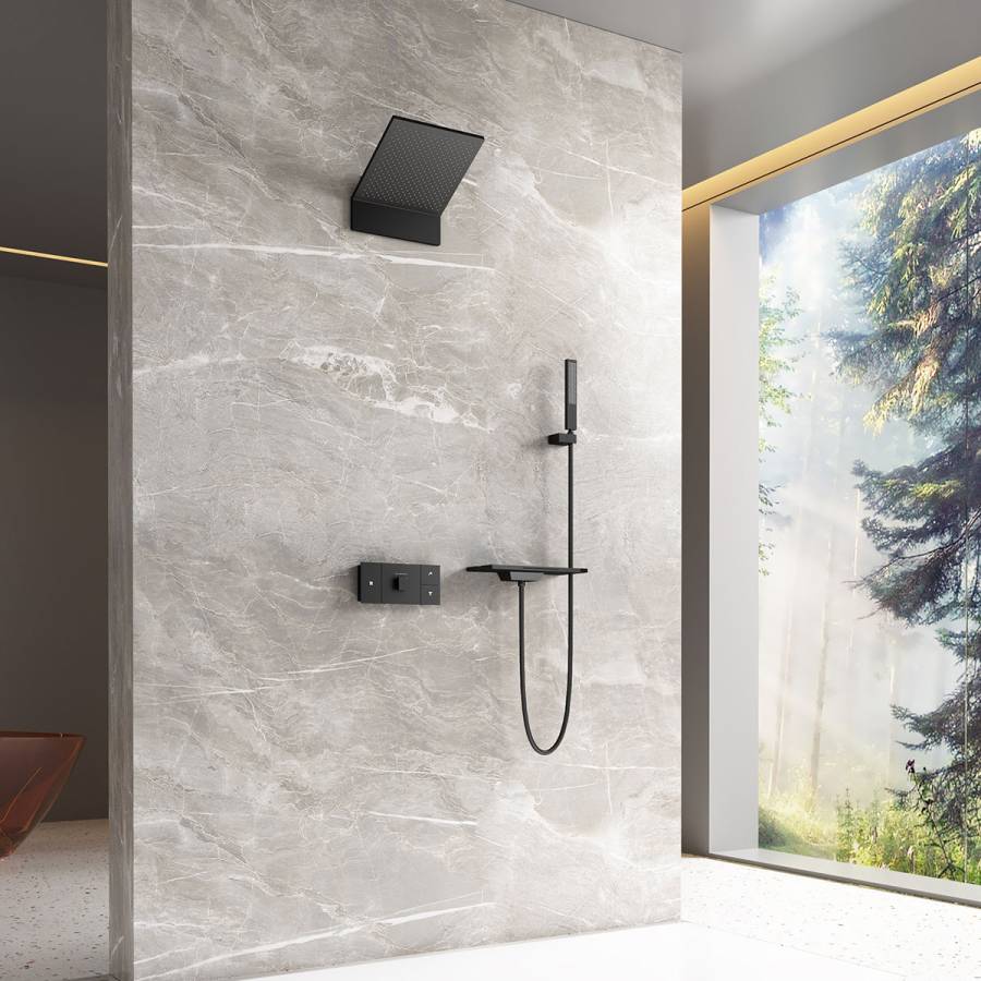 Душевой комплект Futura VSFW-2F11TMB термостатический встраиваемый, 3 режима, черный Душевой комплект Futura VSFW-2F11TMB термостатический встраиваемый, 3 режима, черный