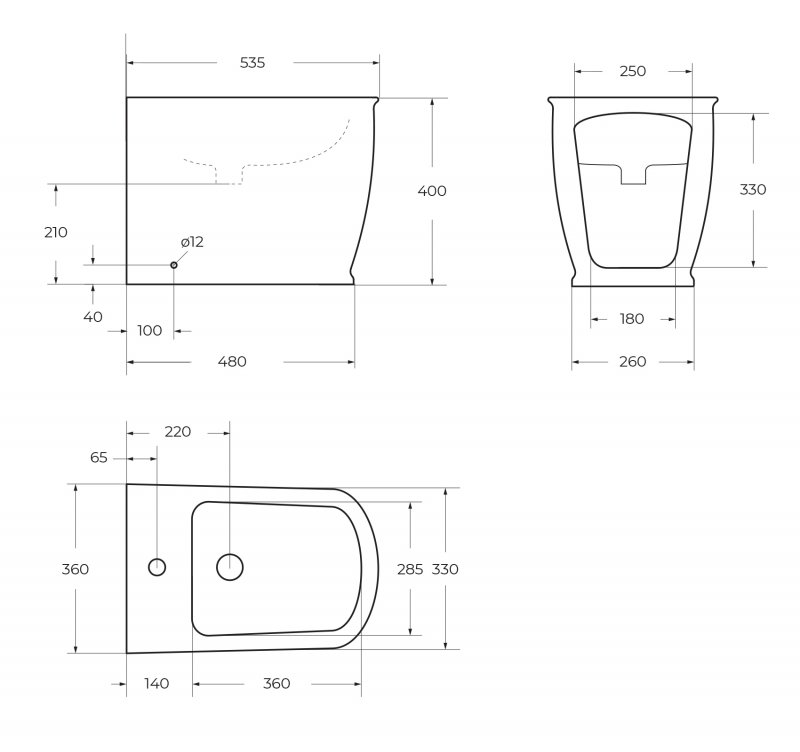Биде напольное BelBagno PRADO BB10150B Биде напольное BelBagno PRADO BB10150B