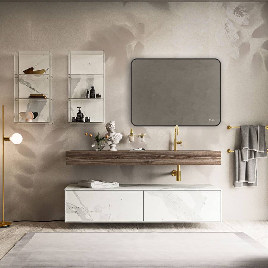 Зеркало LED VLM-3VC800B-2 800х600 c сенсорным выключателем и диммером, антизапотевание Зеркало LED VLM-3VC800B-2 800х600 c сенсорным выключателем и диммером, антизапотевание