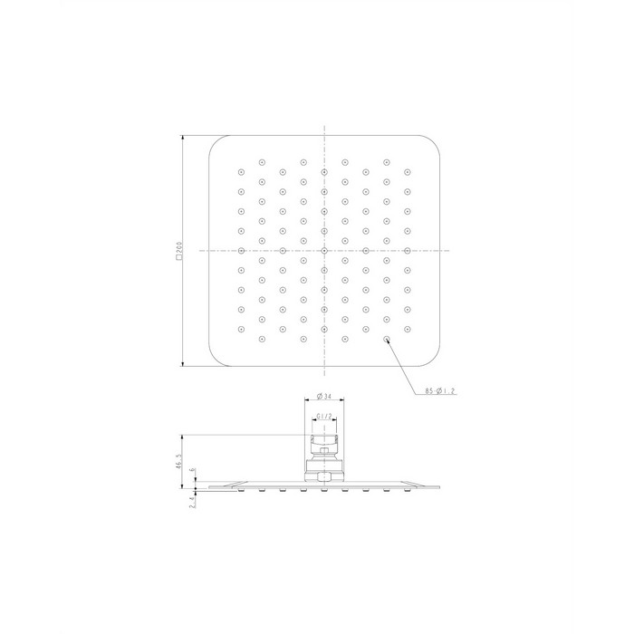 Верхний душ OMNIRES 20х20 см WGU220CR (хром) Верхний душ OMNIRES 20х20 см WGU220CR (хром)
