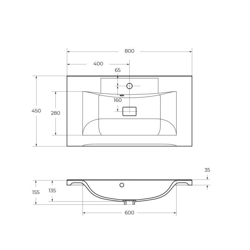 Раковина из литьевого мрамора BelBagno BB800/450-LV-MR-AST Раковина из литьевого мрамора BelBagno BB800/450-LV-MR-AST