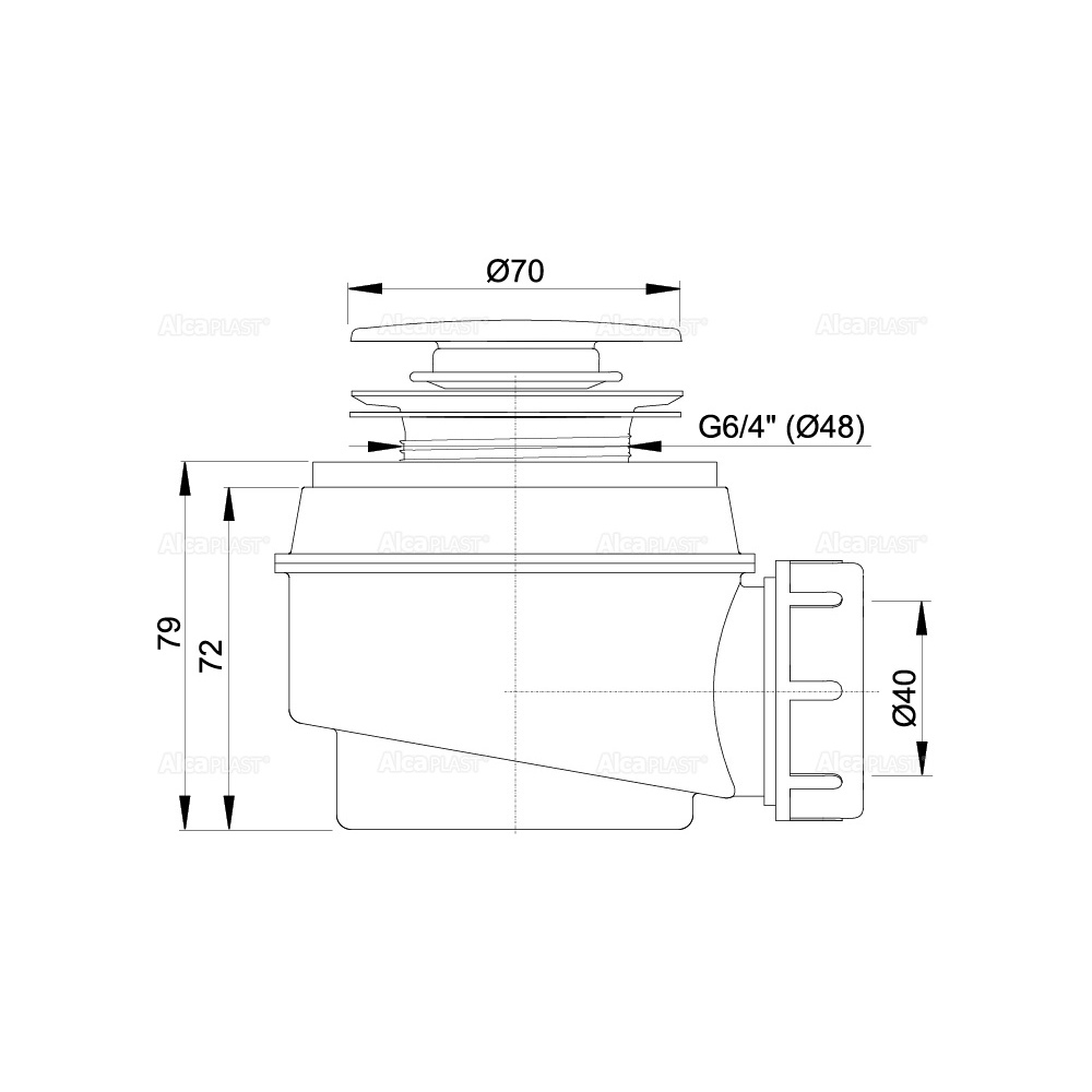 Cифон для душевого поддона CLICK/CLACK, хром Cифон для душевого поддона CLICK/CLACK, хром