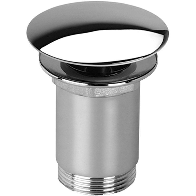 CZR-B-SOC-01 Донный клапан с круглой крышкой, с системой "Клик-клак" с переливом, исполнение хром CZR-B-SOC-01 Донный клапан с круглой крышкой, с системой "Клик-клак" с переливом, исполнение хром