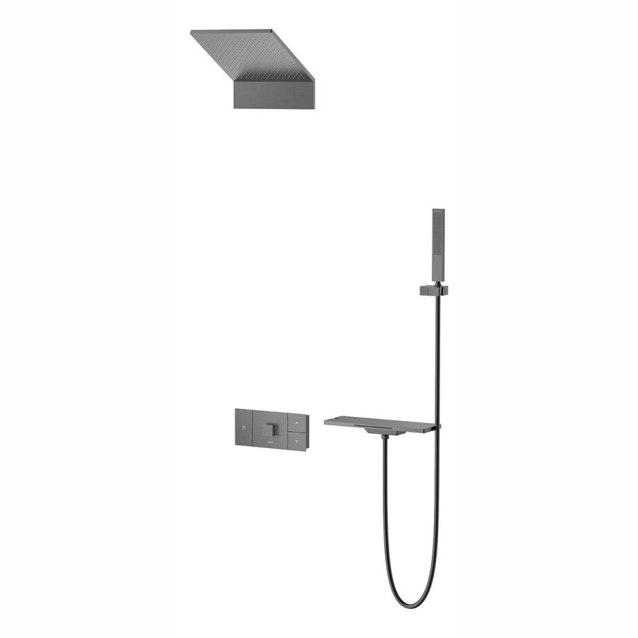 Душевой комплект Futura VSFW-2F11TGM термостатический встраиваемый, 3 режима, вороненая сталь Душевой комплект Futura VSFW-2F11TGM термостатический встраиваемый, 3 режима, вороненая сталь