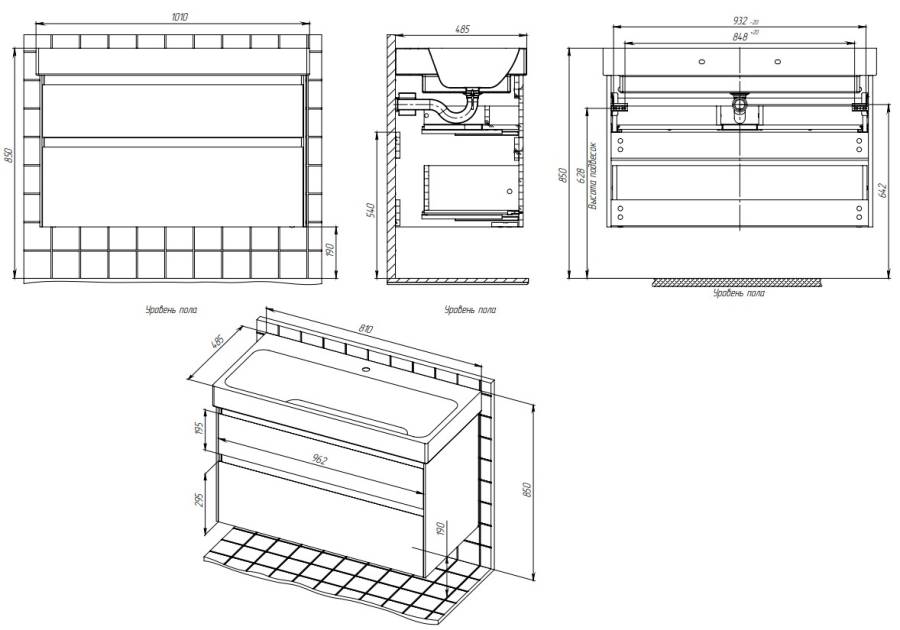 Тумба под раковину Creto Amelia 100 Тумба под раковину Creto Amelia 100