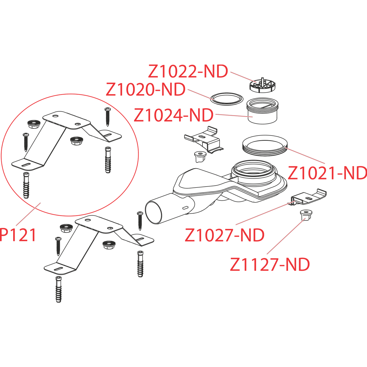 Экстра низкий сифон DN40 и комплект регулируемых ног Экстра низкий сифон DN40 и комплект регулируемых ног