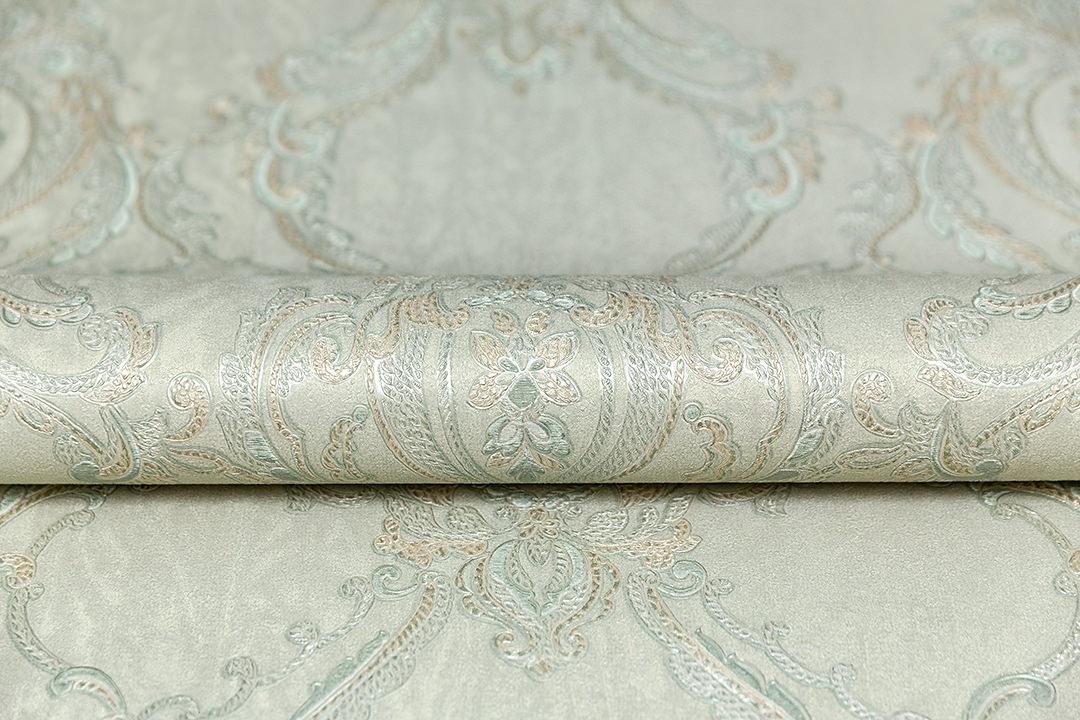 Обои виниловые Ориент мотив, зелёный, KM7705 Обои виниловые Ориент мотив, зелёный, KM7705