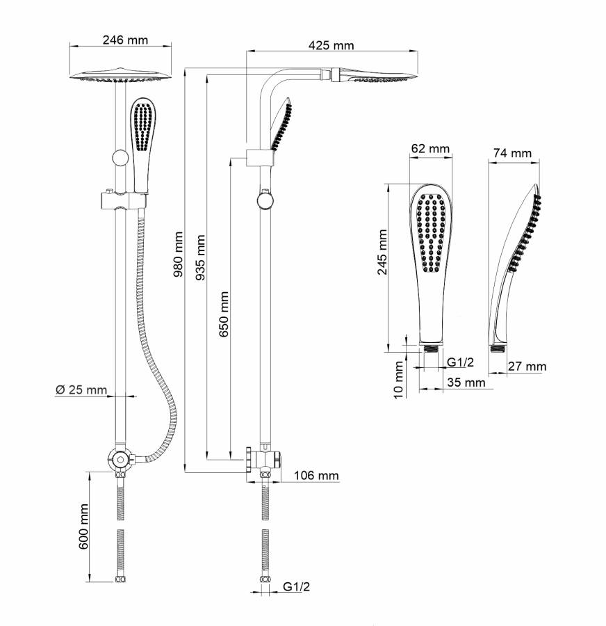 A045 Душевой комплект Wasserkraft A045 Душевой комплект Wasserkraft