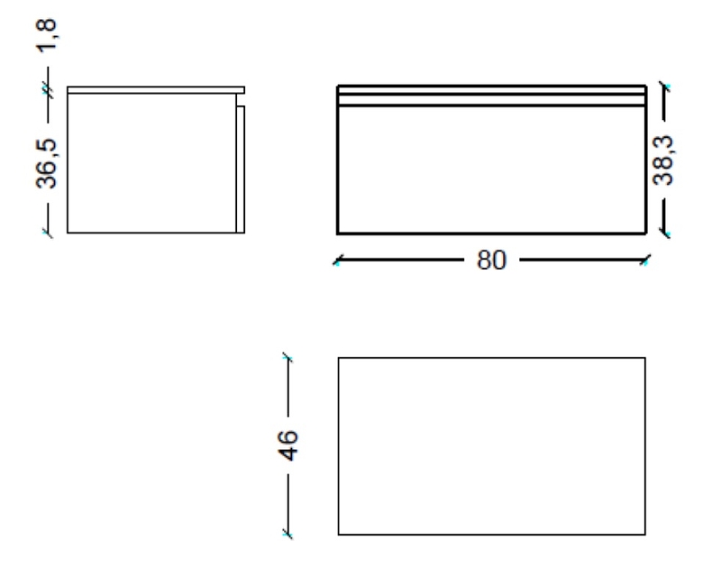 Ящик под столешницу 80см DARK OAK VALLESSI UNO-S 897-080-D Boheme Ящик под столешницу 80см DARK OAK VALLESSI UNO-S 897-080-D Boheme