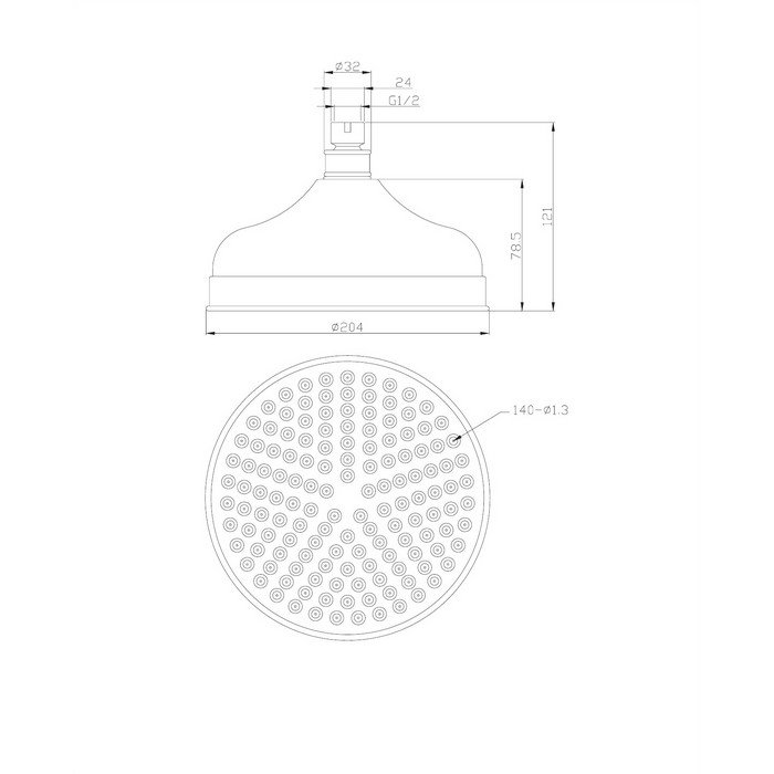 Верхний душ OMNIRES D=20,5 см WG620CR (хром) Верхний душ OMNIRES D=20,5 см WG620CR (хром)