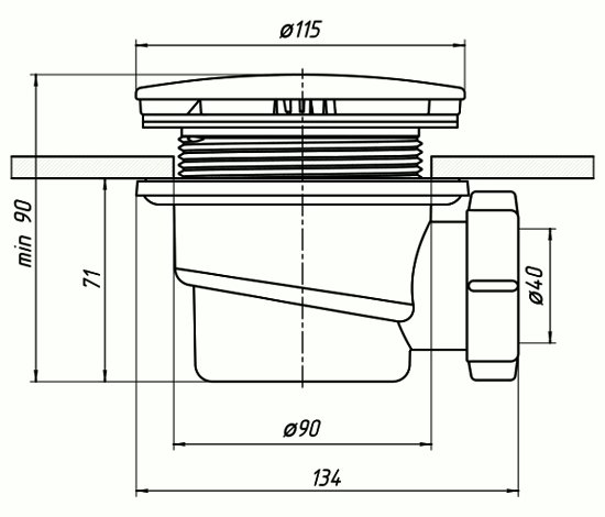 Сифон для поддона АниПласт (золото) Сифон для поддона АниПласт (золото)