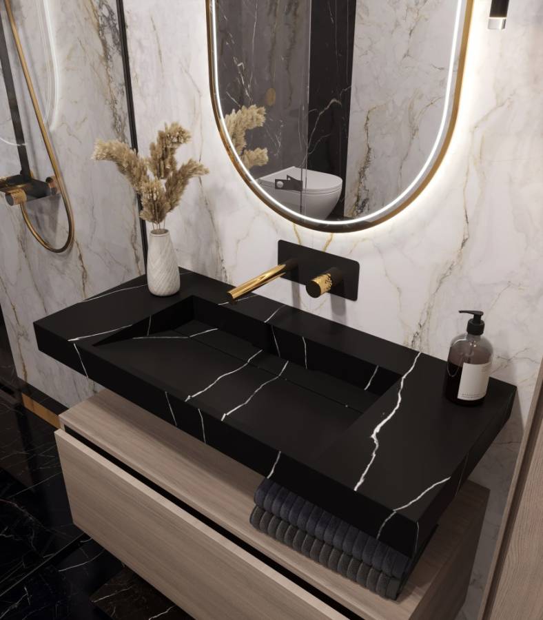 Столешница моноблок FLAT NERO MARQUINA (1010*452*80) Столешница моноблок FLAT NERO MARQUINA (1010*452*80)