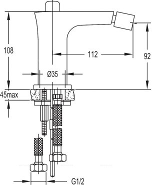 TESORO-F-BS-01-W0 Смеситель на биде без донного клапана