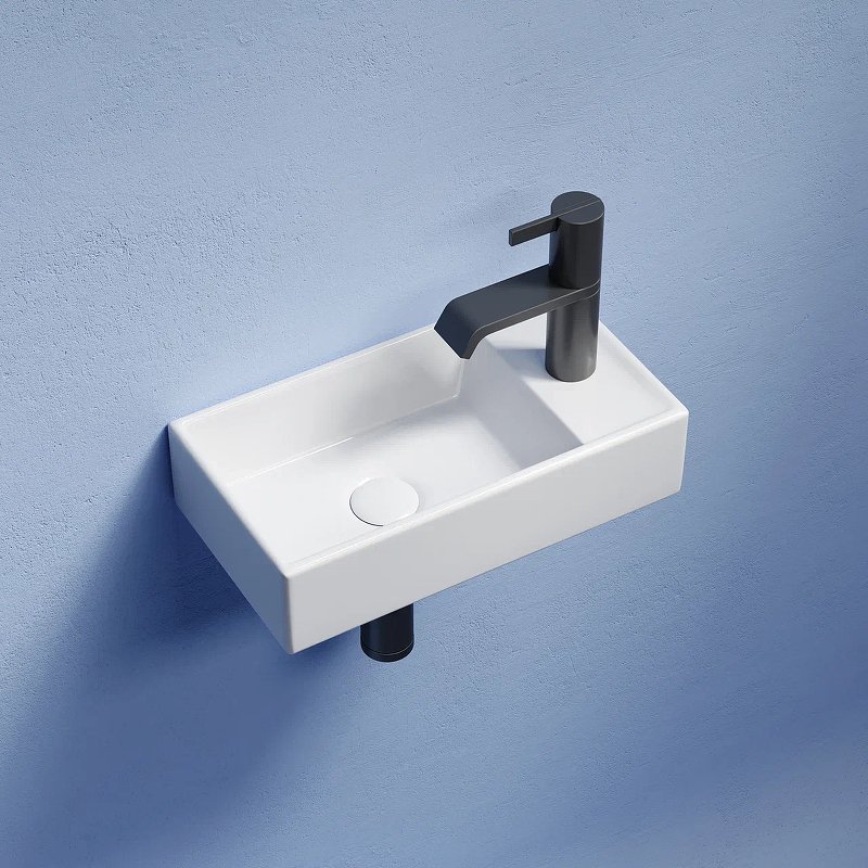 Умывальник подвесной прямоугольный (чаша слева, отверстие под смеситель справа) Element 407*217*100 Умывальник подвесной прямоугольный (чаша слева, отверстие под смеситель справа) Element 407*217*100