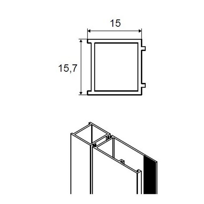 Расширительный профиль EXCELLENT Rols 15 мм (хром) Расширительный профиль EXCELLENT Rols 15 мм (хром)