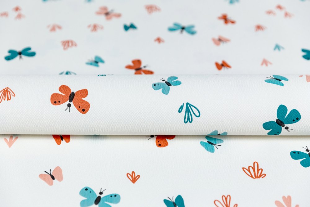 Обои виниловые Уик-энд мотив, оранжево-синий бабочки Обои виниловые Уик-энд мотив, оранжево-синий бабочки