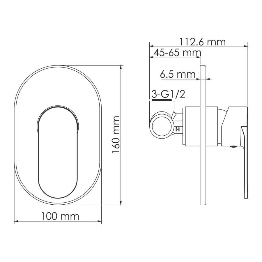 A7451.083.236.081 Встраиваемый комплект для биде со шлангом 120 см A7451.083.236.081 Встраиваемый комплект для биде со шлангом 120 см