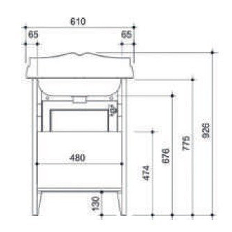 Тумба под раковину Creto Vetra 60, белая Тумба под раковину Creto Vetra 60, белая