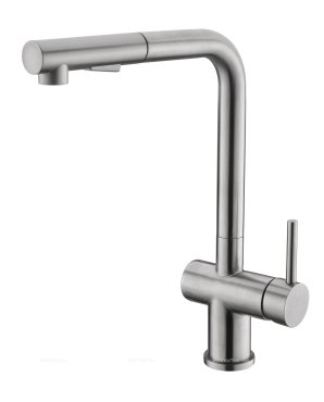 Смеситель для кухни с выдвижным изливом, двухрежимный, нержавеющая сталь, исполнение сатин BB-LAM35-IN Смеситель для кухни с выдвижным изливом, двухрежимный, нержавеющая сталь, исполнение сатин BB-LAM35-IN