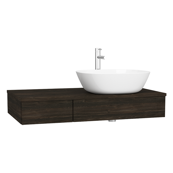 Модуль 90 см под раковину с выдвижным ящиком, правосторонний, темный вяз Модуль 90 см под раковину с выдвижным ящиком, правосторонний, темный вяз