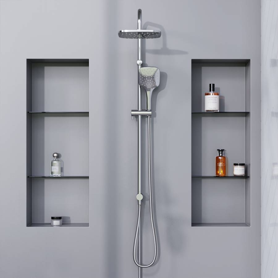 931000000 Eclipse, душ. система: верхний душ 220мм, ручн.душ 3 ф-ии 120 мм, штанга 1010 мм, Хром 931000000 Eclipse, душ. система: верхний душ 220мм, ручн.душ 3 ф-ии 120 мм, штанга 1010 мм, Хром