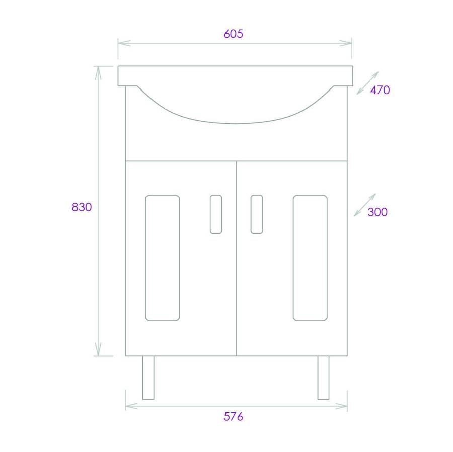 Тумба Onika Кристалл 60 напольная, белая (ум. Байкал 60) Тумба Onika Кристалл 60 напольная, белая (ум. Байкал 60)