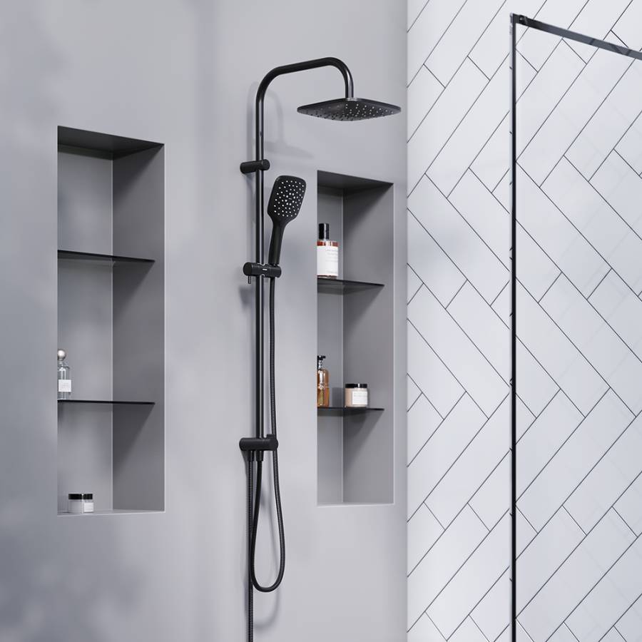 931000300 Eclipse, душ. система: верхний душ 220мм, ручн.душ 3 ф-ии 120 мм, штанга 1010 мм, Черный 931000300 Eclipse, душ. система: верхний душ 220мм, ручн.душ 3 ф-ии 120 мм, штанга 1010 мм, Черный