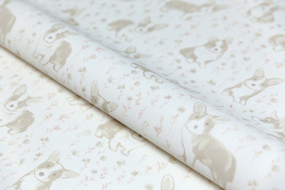 Обои виниловые Уик-энд мотив, бежевый корги Обои виниловые Уик-энд мотив, бежевый корги