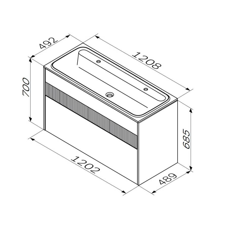 База под раковину, 2 ящика, 120 см, белый матовый M8FFUX1202WM База под раковину, 2 ящика, 120 см, белый матовый M8FFUX1202WM