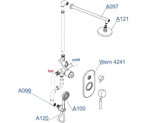 A16421 Встраиваемый комплект для душа с верхней душевой насадкой и лейкой Wasserkraft A16421 Встраиваемый комплект для душа с верхней душевой насадкой и лейкой Wasserkraft