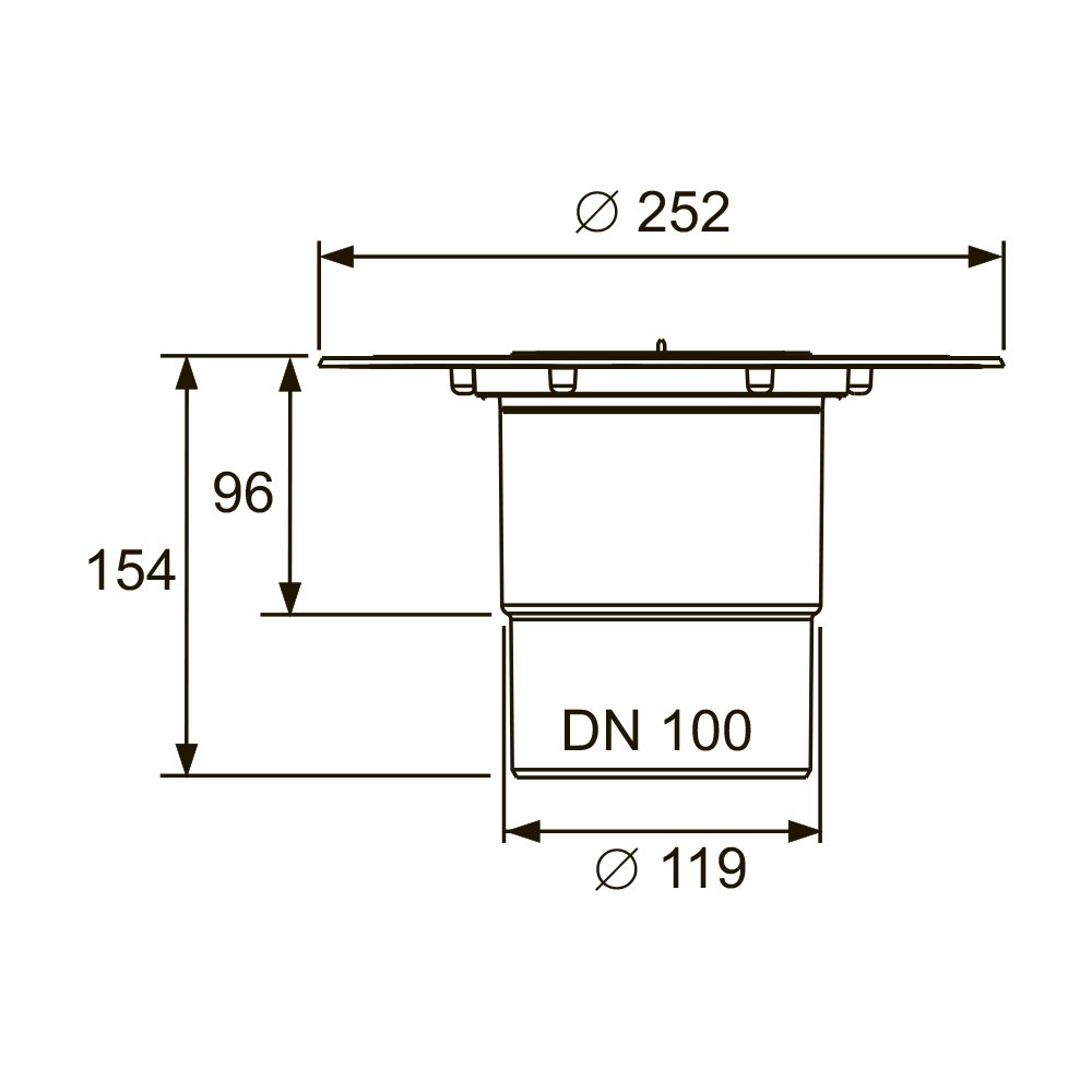 Сифон TECEdrainpoint S DN 100, вертикальный с универсальным фланцем Seal System Сифон TECEdrainpoint S DN 100, вертикальный с универсальным фланцем Seal System