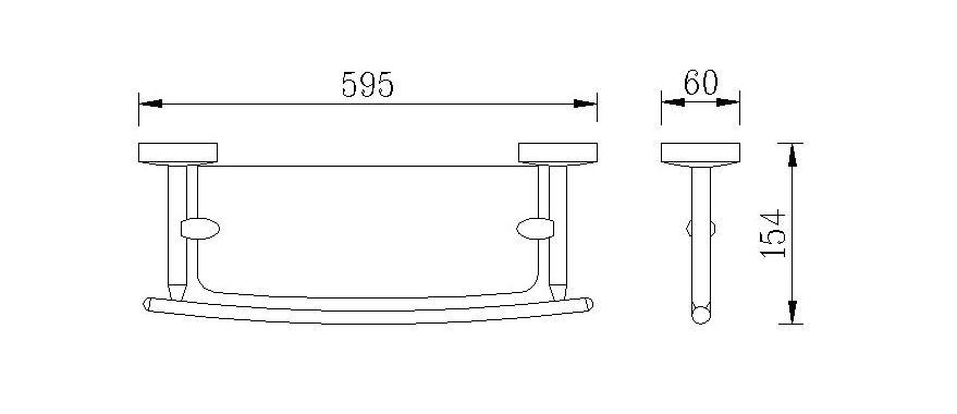 Полка стеклянная с бортиком RUSH Fiji (FI18611) Полка стеклянная с бортиком RUSH Fiji (FI18611)