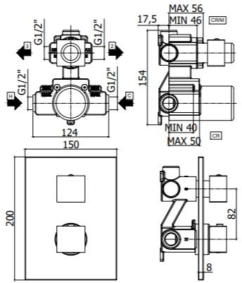 Смеситель для ванны Paffoni Level LEQ519NO/M (с внутренней частью) черный матовый