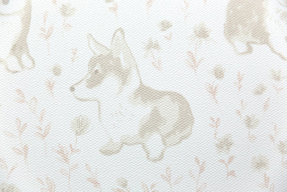 Обои виниловые Уик-энд мотив, бежевый корги Обои виниловые Уик-энд мотив, бежевый корги