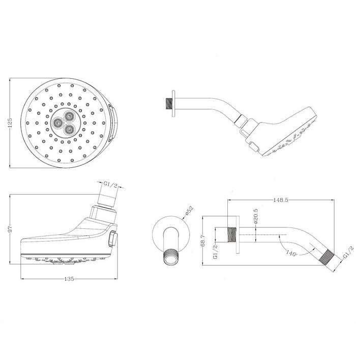 Верхний душ OMNIRES DOUGLAS-WCR (хром) Верхний душ OMNIRES DOUGLAS-WCR (хром)