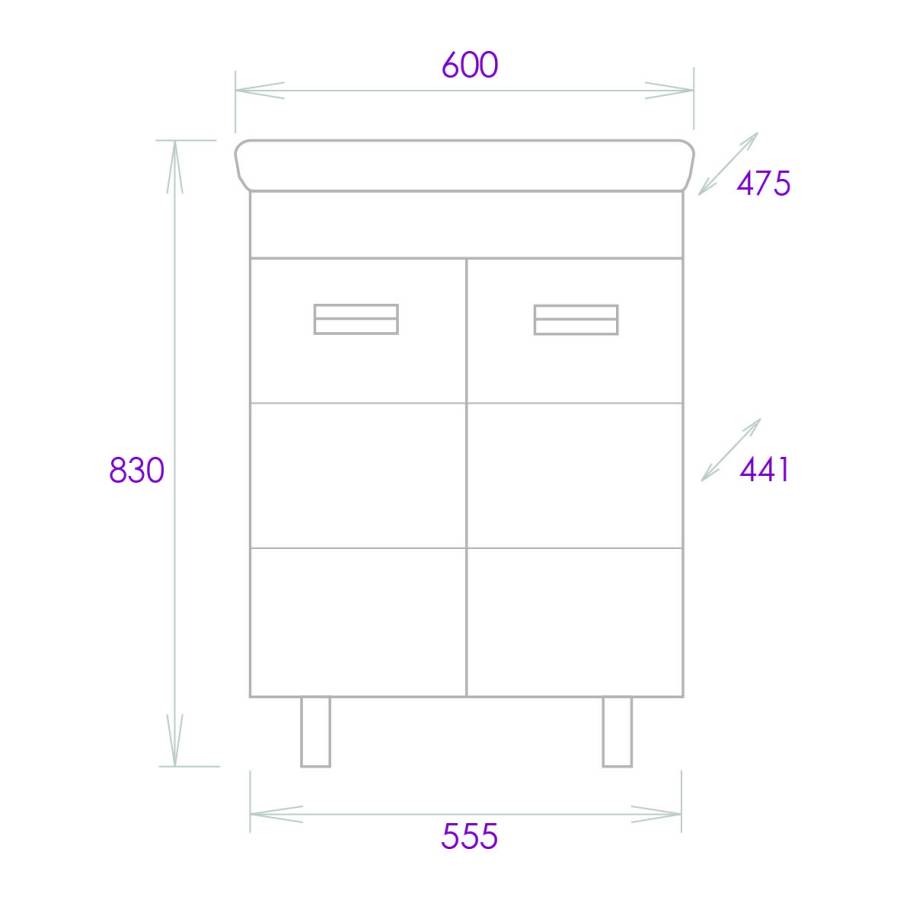 Тумба Onika Балтика-Квадро Black 60 напольная, белая (ум.Тигода 60) Тумба Onika Балтика-Квадро Black 60 напольная, белая (ум.Тигода 60)