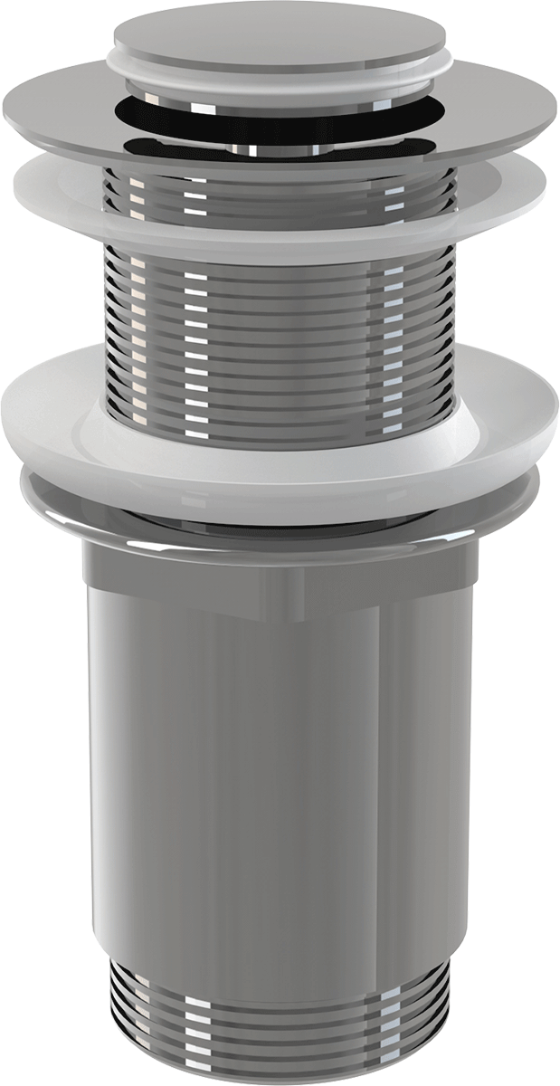 Донный клапан сифона для умывальника CLICK/CLACK 5/4", цельнометаллический с малой заглушкой, без перелива, для пластиковых и стеклянных умывальников Донный клапан сифона для умывальника CLICK/CLACK 5/4", цельнометаллический с малой заглушкой, без перелива, для пластиковых и стеклянных умывальников