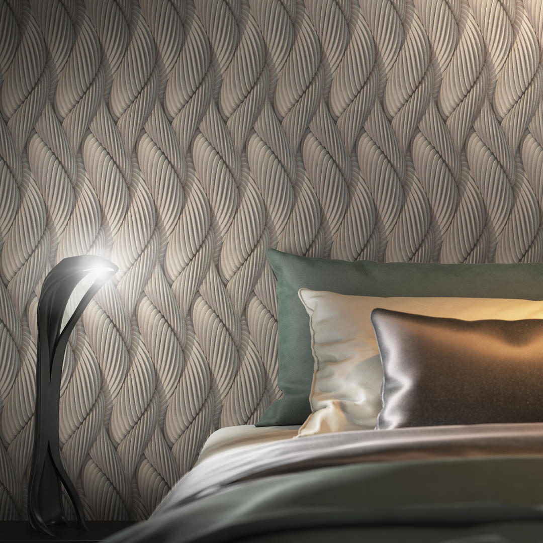 Обои виниловые Трессаж мотив, коричневый Обои виниловые Трессаж мотив, коричневый