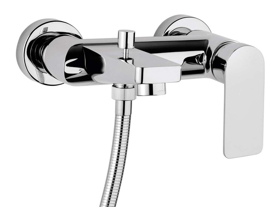 TIRRENO-VM-BIO Смеситель для ванны и душа однорычажный Исполнение: Белый матовый  TIRRENO-VM-BIO Смеситель для ванны и душа однорычажный Исполнение: Белый матовый