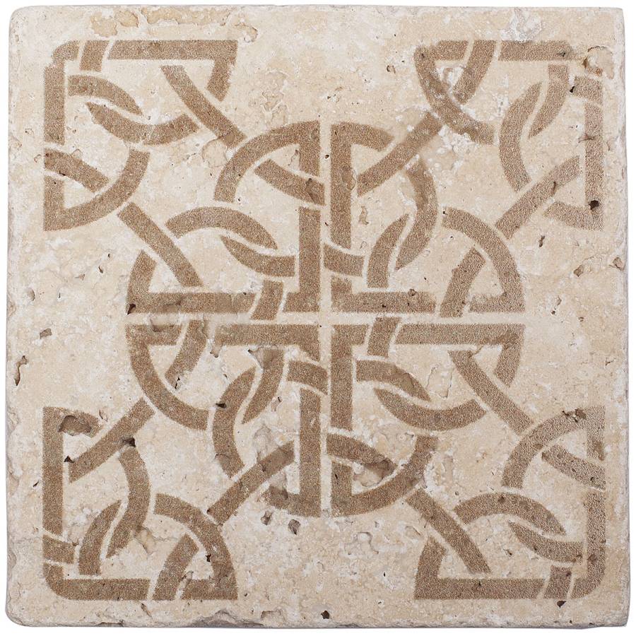 Натуральный травертин, ORNAMENT №4 10x10, Provance Натуральный травертин, ORNAMENT №4 10x10, Provance