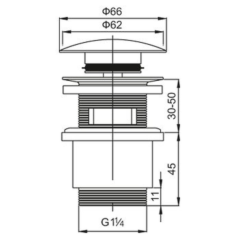 CZR-SAT5-01 Донный клапан с системой "Клик-клак" с переливом, хром CZR-SAT5-01 Донный клапан с системой "Клик-клак" с переливом, хром