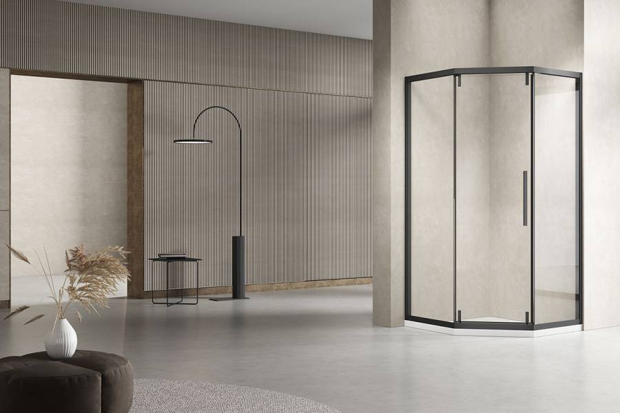 Душевой уголок Show VSP1-4SH100CLB, 1000*1000, черный, стекло прозрачное Душевой уголок Show VSP1-4SH100CLB, 1000*1000, черный, стекло прозрачное