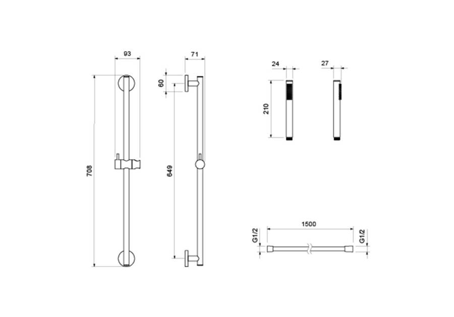 Душевой гарнитур 1jet 65 см AQUATEK AQ2012CR ЕВРОПА Душевой гарнитур 1jet 65 см AQUATEK AQ2012CR ЕВРОПА