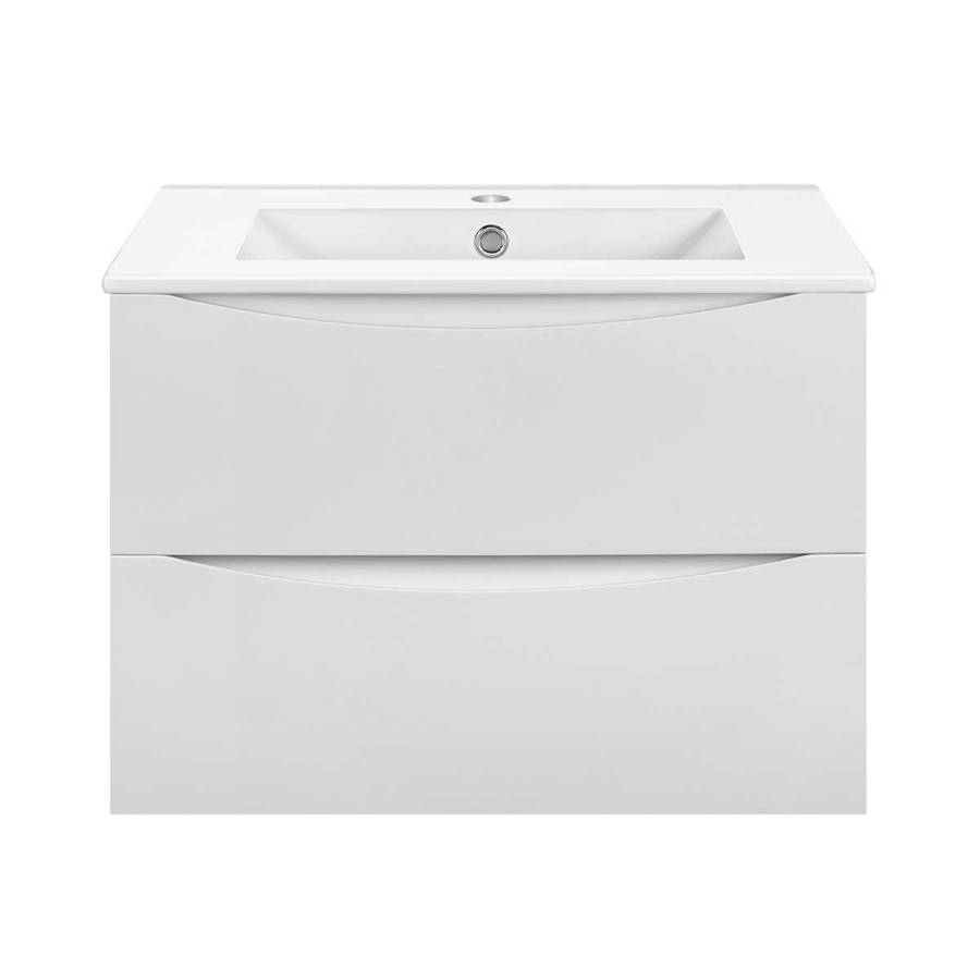 База под керамическую раковину Mia Slim 600 подвесная, 2 выкатных ящика soft close, G.White База под керамическую раковину Mia Slim 600 подвесная, 2 выкатных ящика soft close, G.White