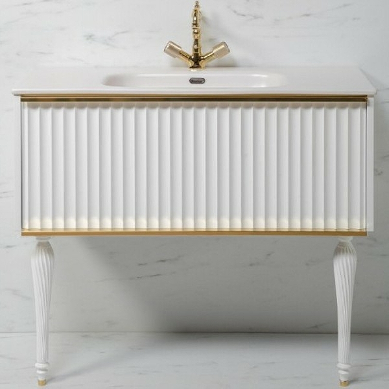 Тумба Canale 80 белая + Золото_Комплект 843-080-WG Boheme Тумба Canale 80 белая + Золото_Комплект 843-080-WG Boheme