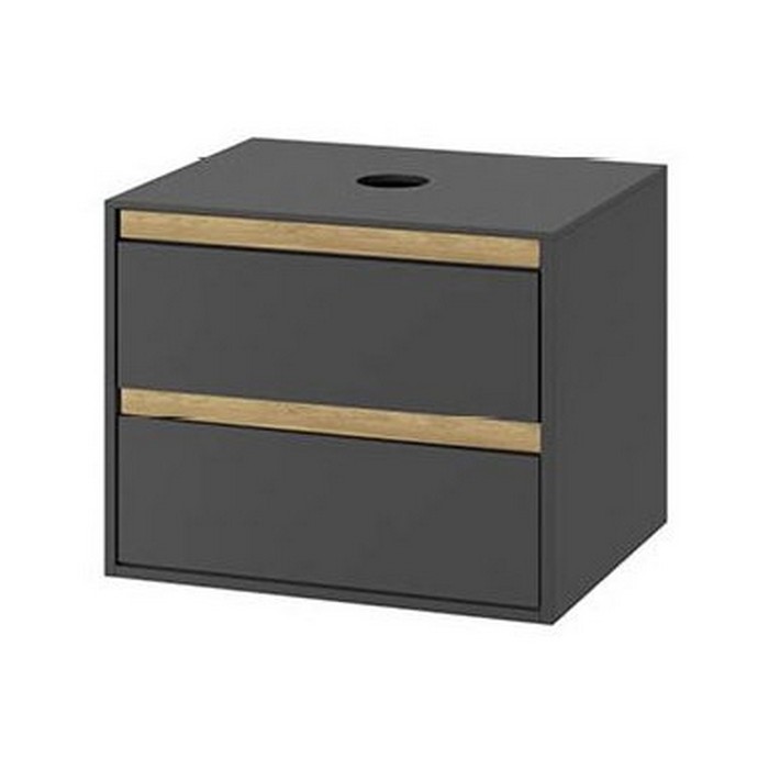Тумба под накладную раковину EXCELLENT Tuto 60 см (серый/дуб), 2 ящика Тумба под накладную раковину EXCELLENT Tuto 60 см (серый/дуб), 2 ящика
