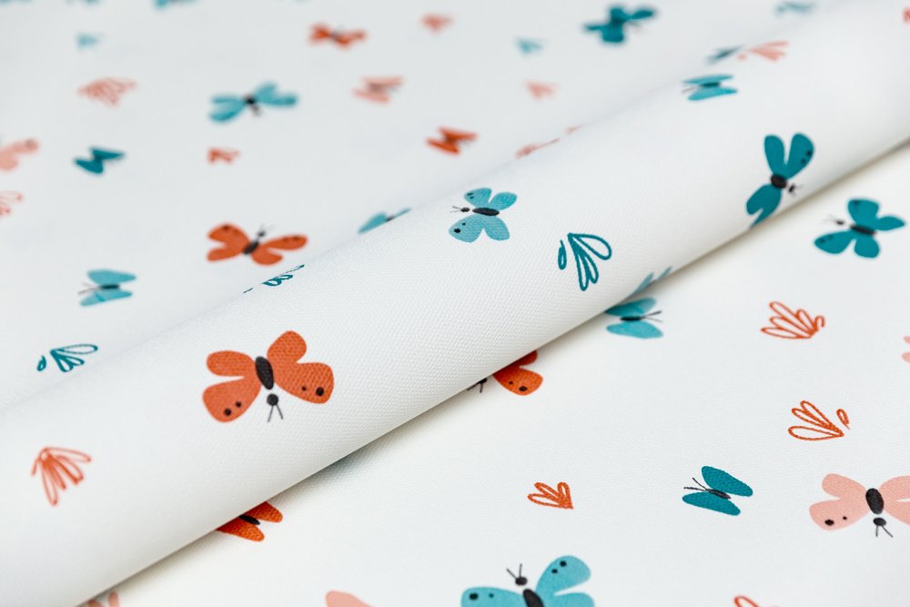 Обои виниловые Уик-энд мотив, оранжево-синий бабочки Обои виниловые Уик-энд мотив, оранжево-синий бабочки