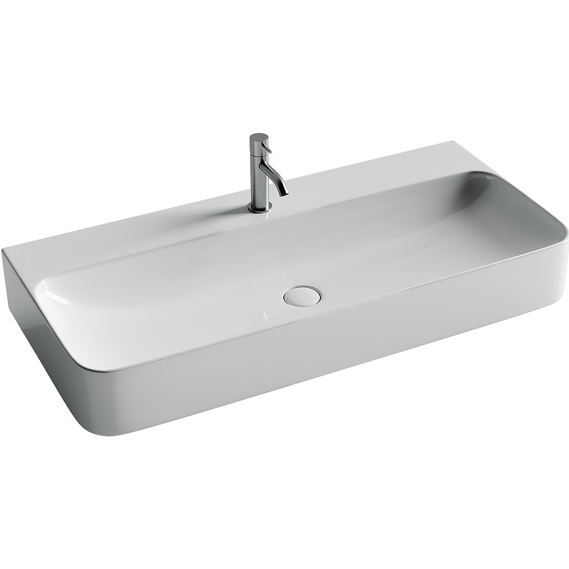 Умывальник AURA с 1 отверстием для смесителя, без перелива 1000*470*135мм Умывальник AURA с 1 отверстием для смесителя, без перелива 1000*470*135мм